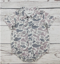 Camouflage Printed Baby Boy Bubble with Pocket