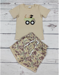 Boy camo Shorts Set Truck, Deer, and Dog