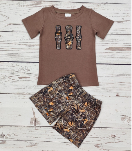 Baby Boy Camouflage Appliqué Summer Set